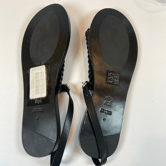 Jenni Kayne Leather Mila Braided Leather Thong Sandals Ankle Strap 41 / US 11 - Picture 4 of 8